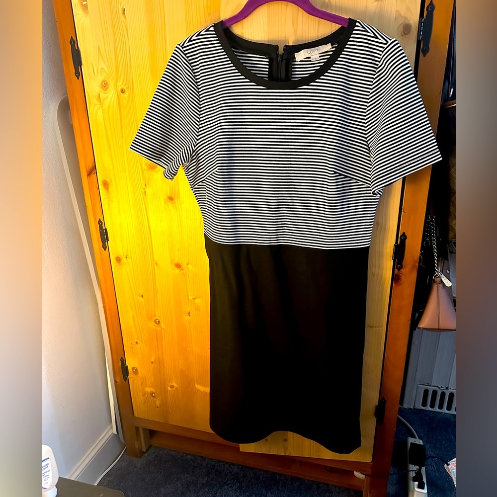 Loft half striped dress